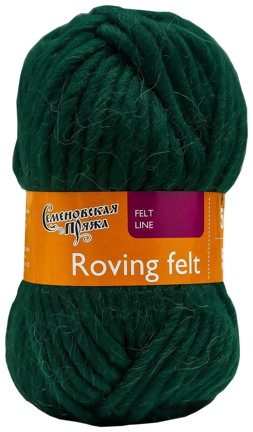 

Пряжа Семеновская Roving felt (62), темно-зеленый 5 шт. по 50 г