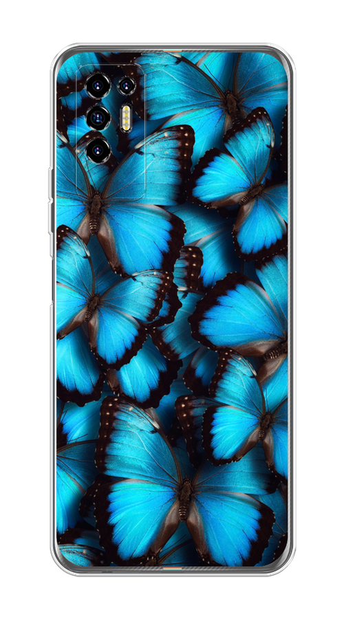 

Чехол на Tecno Pova 2 "Тропическая бабочка 2", Голубой;черный, 300550-1