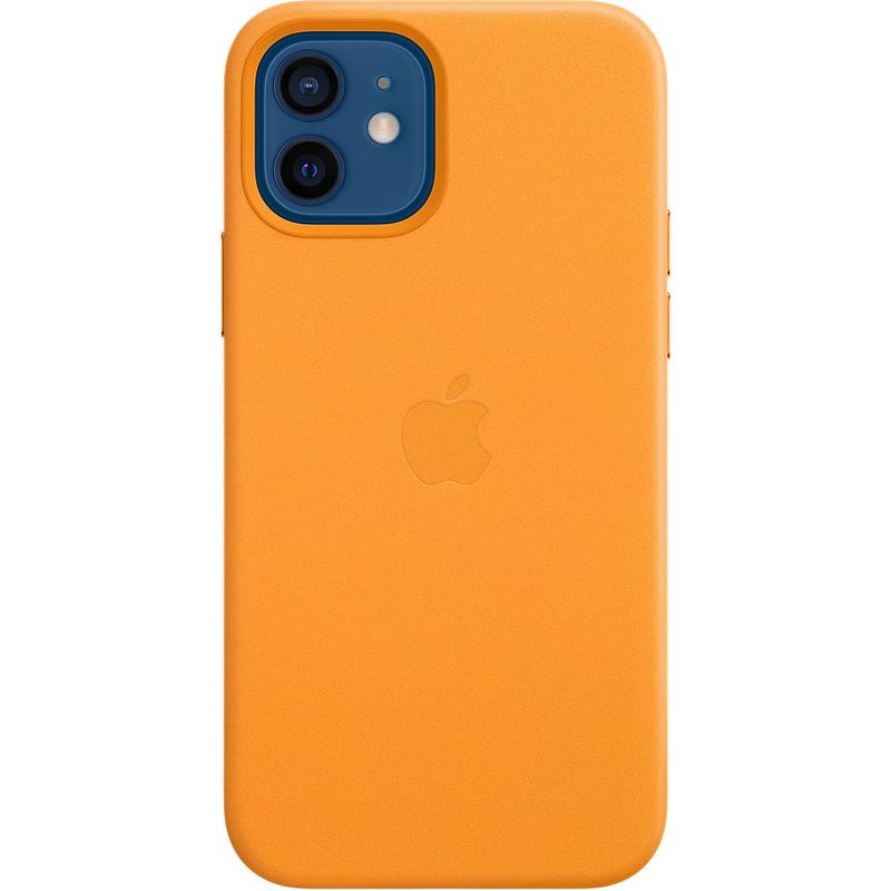 

Клип-кейс Apple Leather Case with MagSafe для iPhone 12/12 Pro «Золотой апельсин»