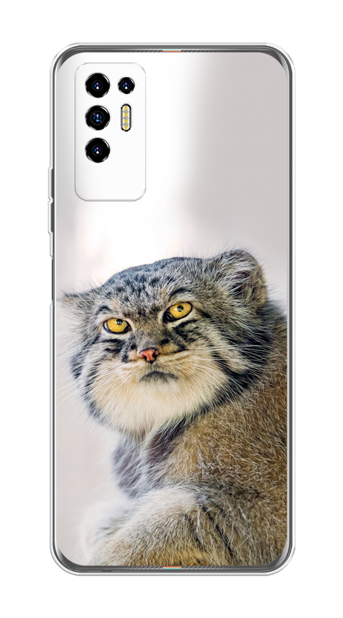 

Чехол на Tecno Pova 2 "Кот манул 1", Серый;белый;желтый, 300550-1