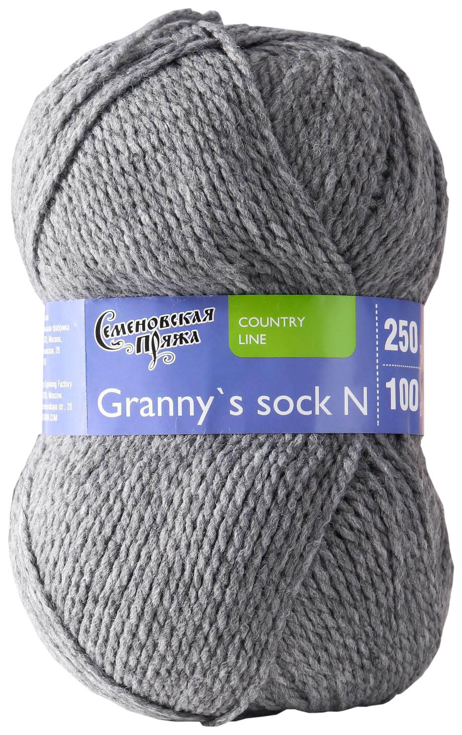 

Пряжа Семеновская Granny`s sock N (380), маренго серый 5 шт. по 100 г