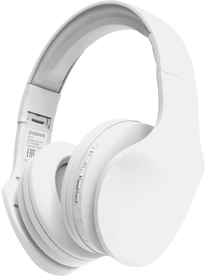 

Наушники Digma BT-17, Bluetooth, накладные, белый bt17w, Наушники Digma BT-17, Bluetooth, накладные, белый [bt17w]