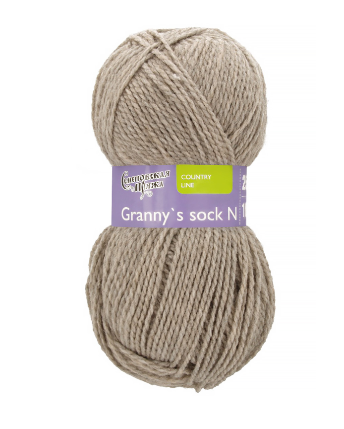 

Пряжа Семеновская Granny`s sock N (195), светлый натуральный 5 шт. по 100 г