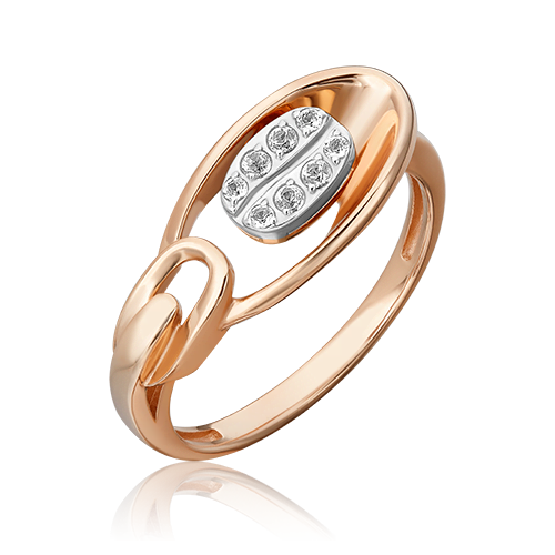 Кольцо из белого/красного золота с топазом р.19 PLATINA jewelry 01-5566-00-201-1111