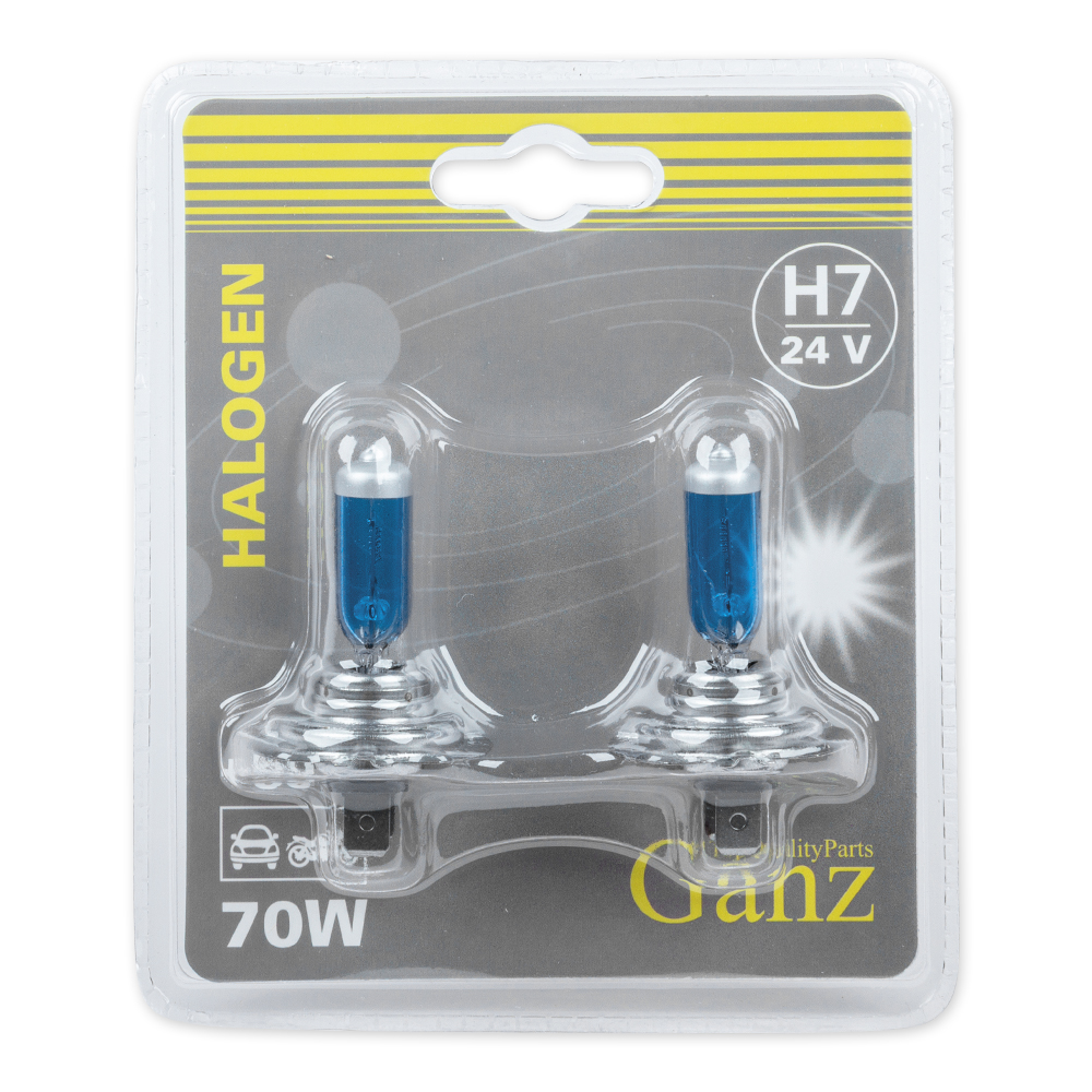 

Галогенная лампа H7 24v 70w +50% (PX26d) блистер-2 шт.