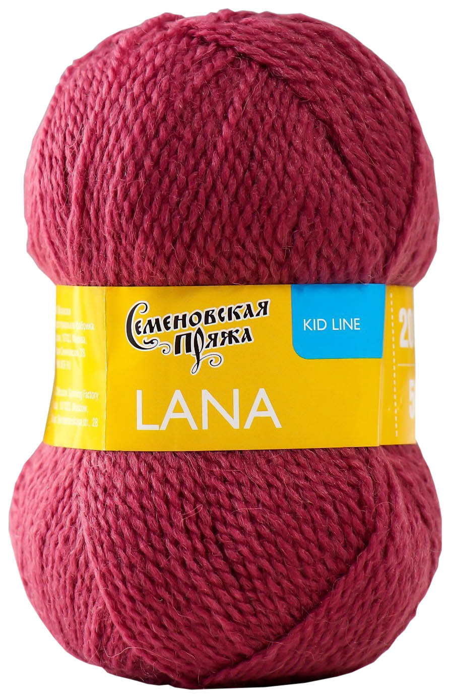 

Пряжа Семеновская Lana (51), брусничный 5 шт. по 50 г, Розовый