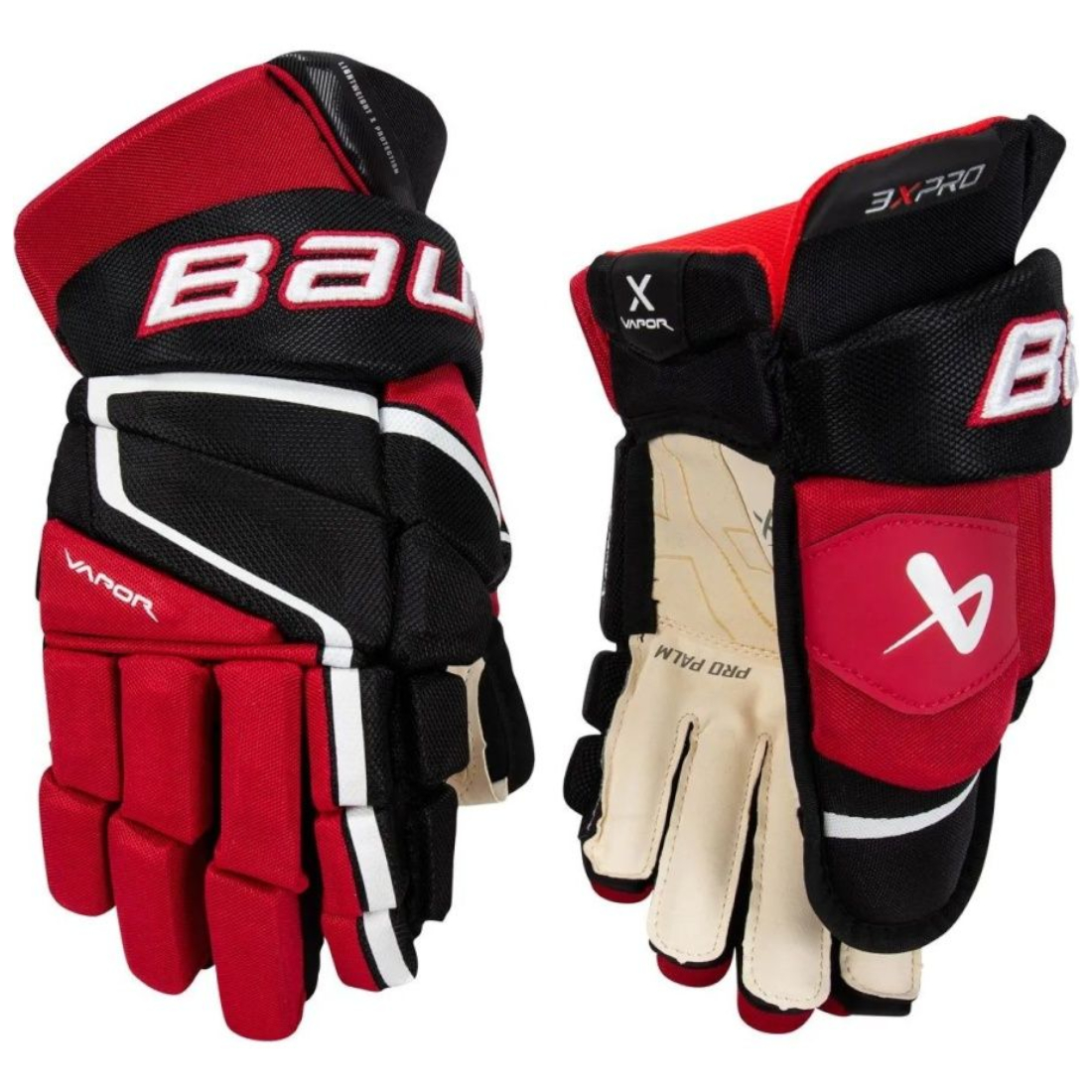 Перчатки хоккейные BAUER Vapor 3X Pro S22 Sr 1059953 (15 / черный-красный)