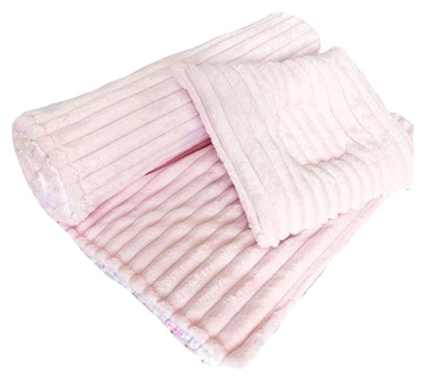 фото Bambola набор 2 предмета (плед 90*90 см,подушка фигурная 29*23 см) розовый bamboola