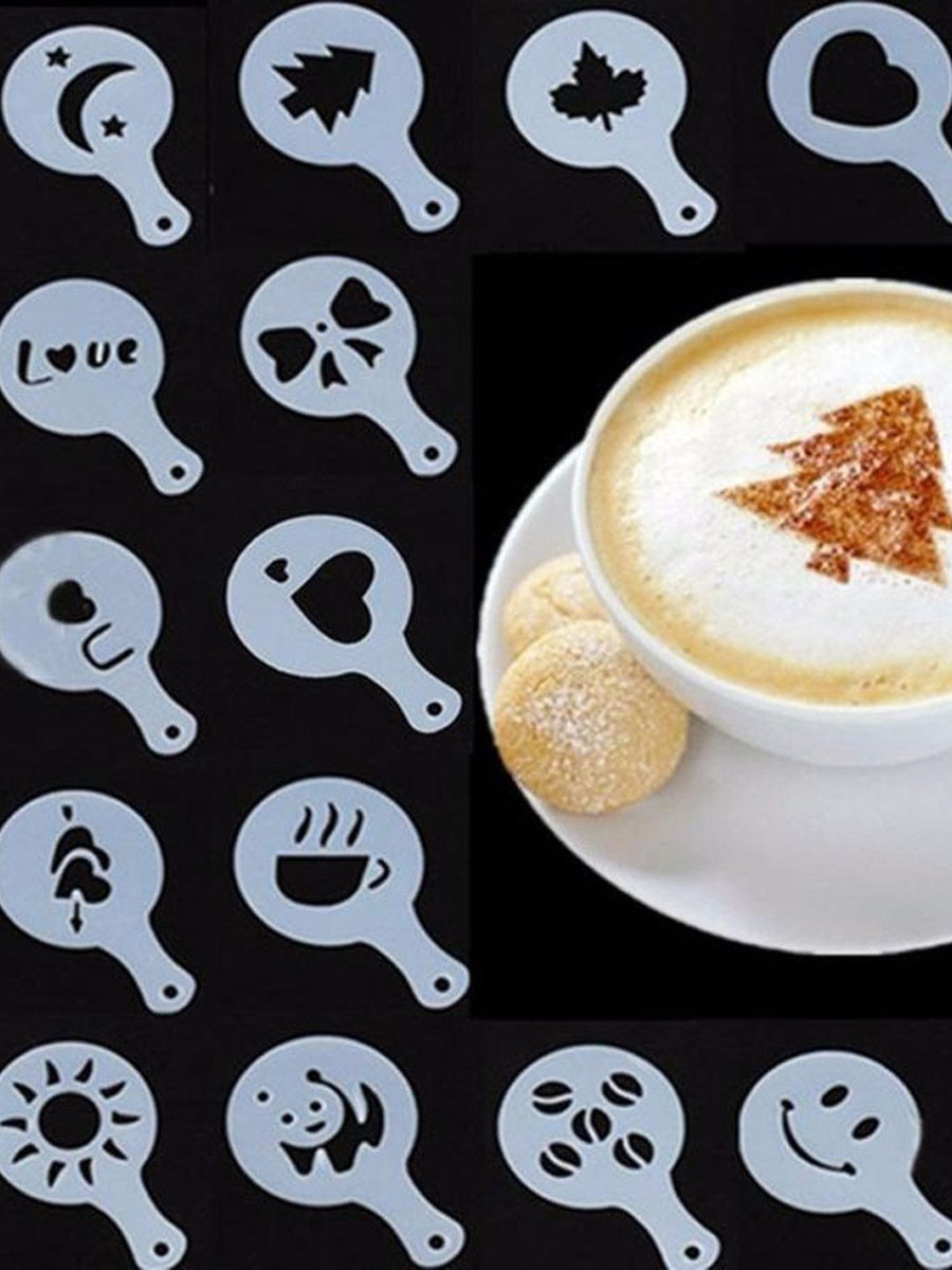 

Трафареты для кофе и десертов Coffe Barista Stencils, 16 штук 278RS