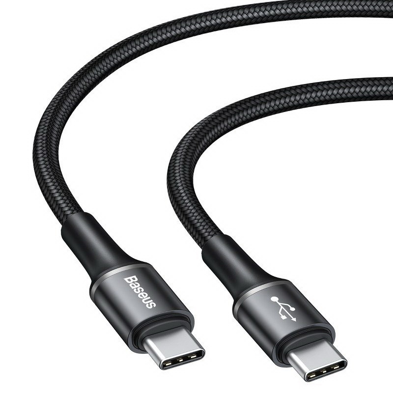 

Кабель Baseus Halo Type-C - Type-C PD 2.0 60W, 3A, 1 м, черный (CATGH-J01)