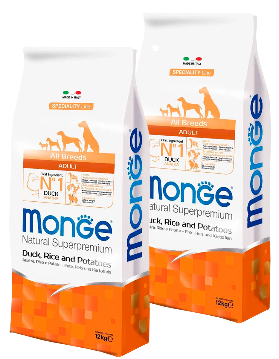 

MONGE MONGE SPECIALITY DOG DUCK для взрослых собак всех пород с уткой, рисом и картофелем