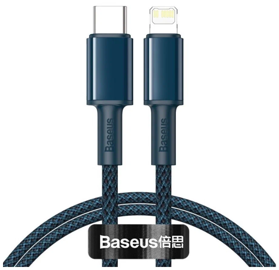 

Кабель Baseus High Density Type-C - Lightning PD 20W, 2 м, голубой (CATLGD-A03)
