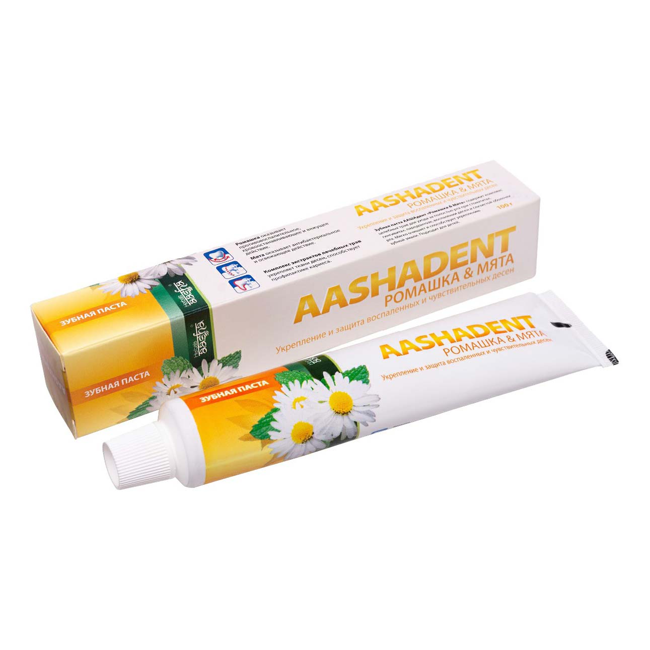 

Зубная паста Aasha Herbals ромашка-мята 100 мл