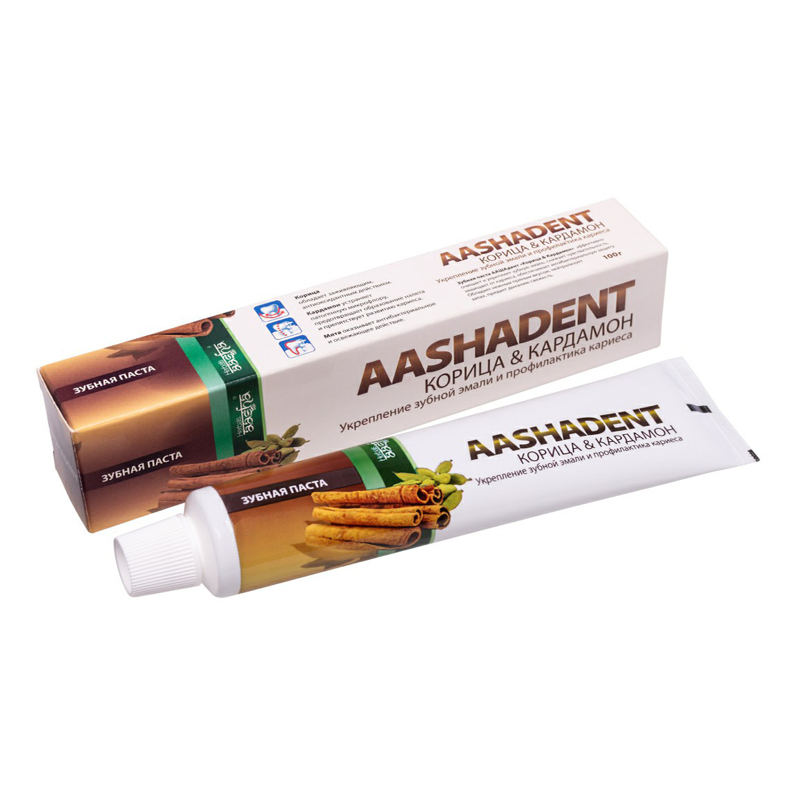 

Зубная паста Aasha Herbals Корица и кардамон 100 г