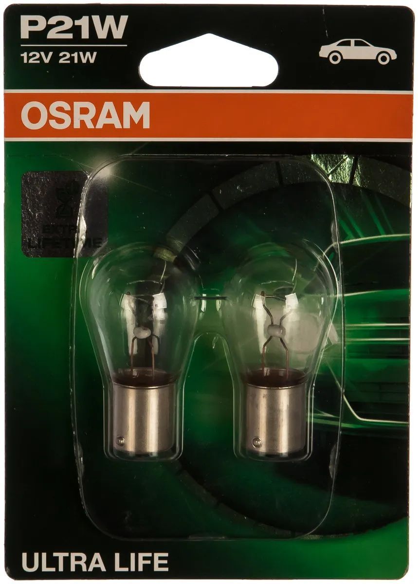 фото Лампа накаливания автомобильная osram цоколь ba15s 12в 21вт 7506ult02b