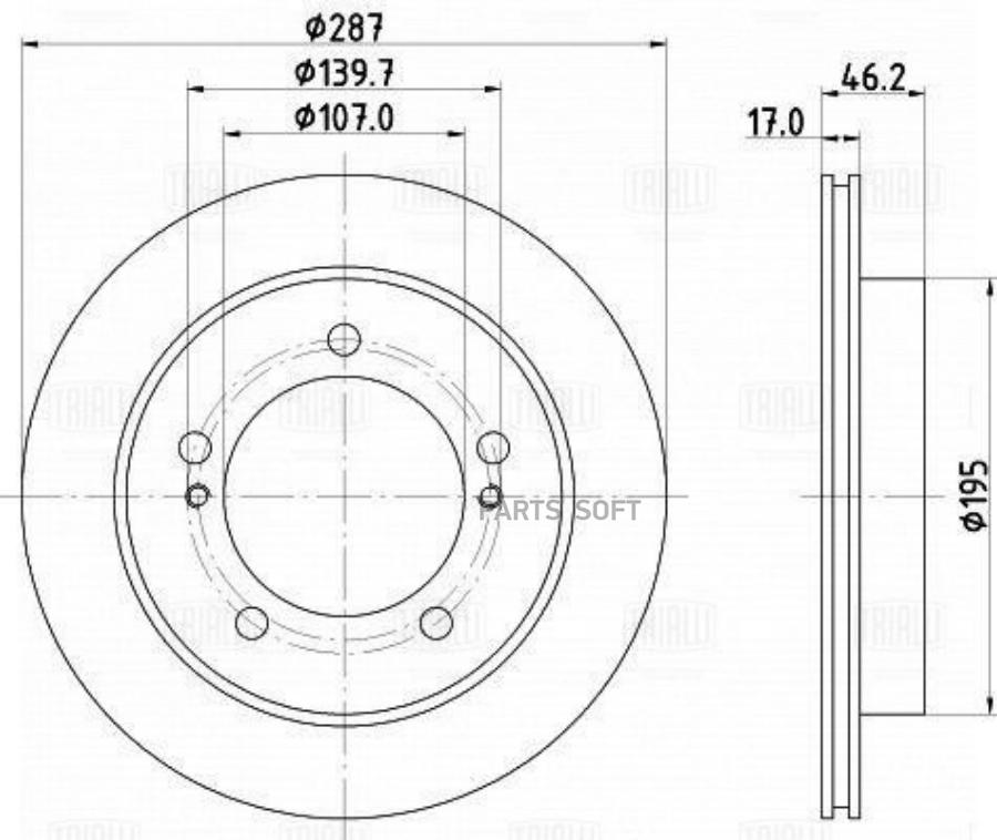 

TRIALLI Диск тормозной DF240106, DF240106