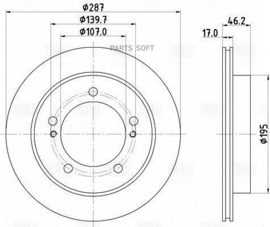 

TRIALLI Диск тормозной DF240111, DF240111
