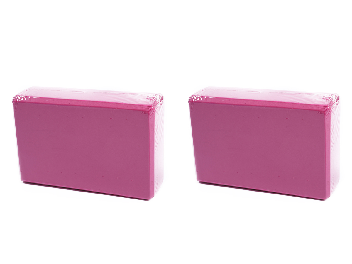 Блок для йоги URM EVA 23х15х7,5см, темно-розовый, 2 шт.