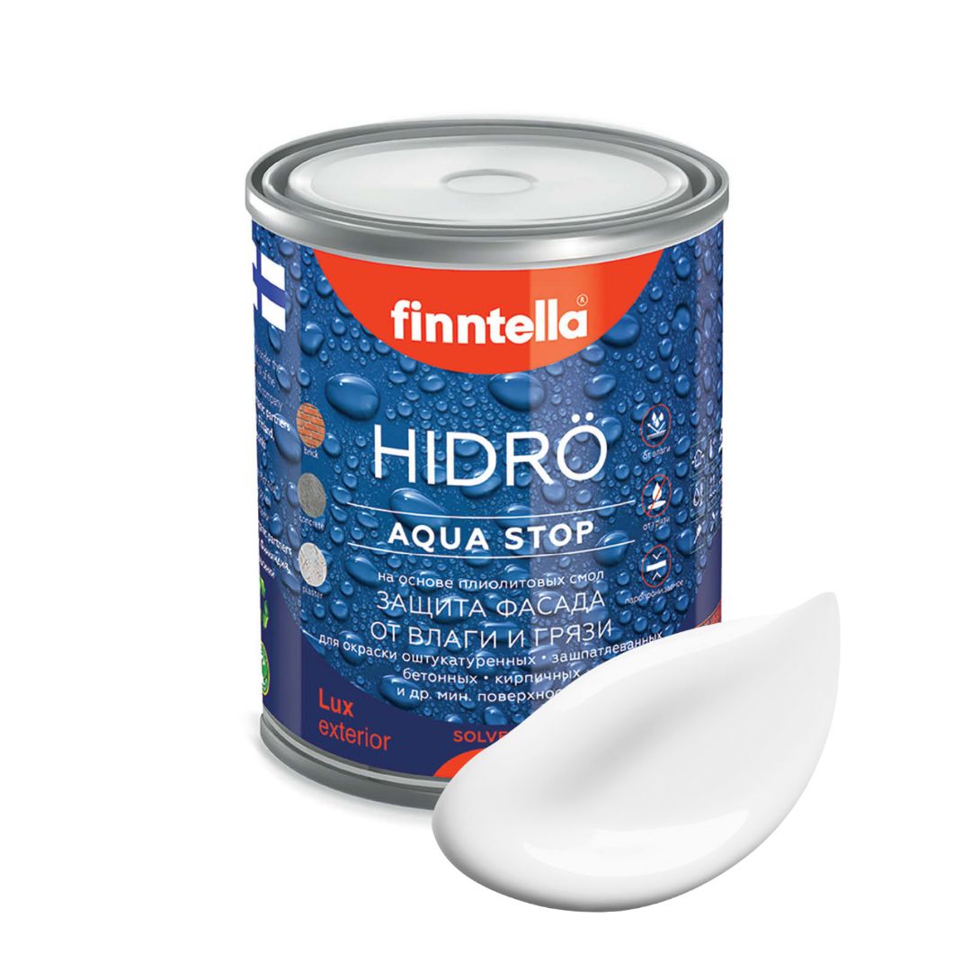 Краска HIDRO , LUMI, 0,9л HIDRO самоочищающаяся фасадная со свойствами лотоса, плиолит-полиуретановая белый