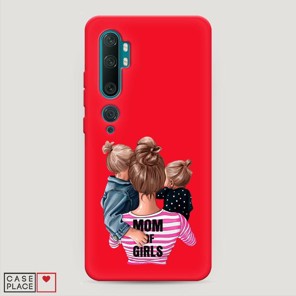 фото Матовый силиконовый чехол "mom of girls" на xiaomi mi note 10 awog