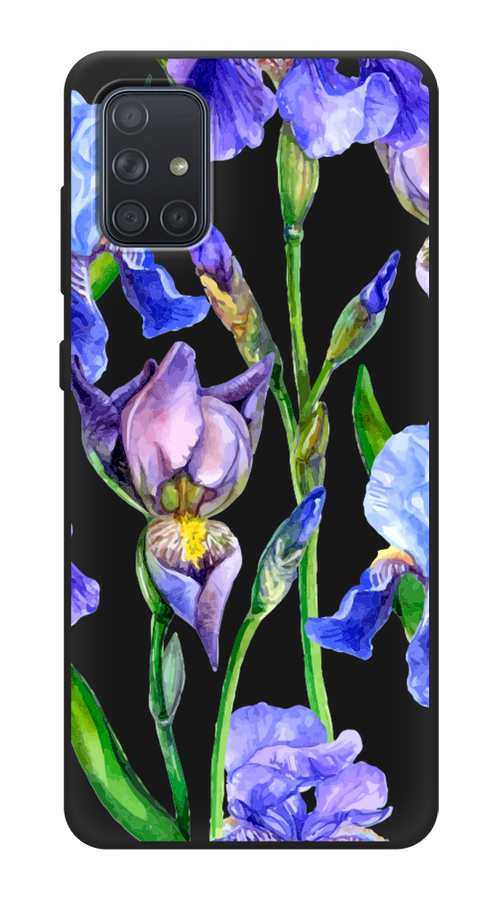 

Чехол Awog на Samsung Galaxy A71 4G "Синие ирисы", Разноцветный, 29052-1