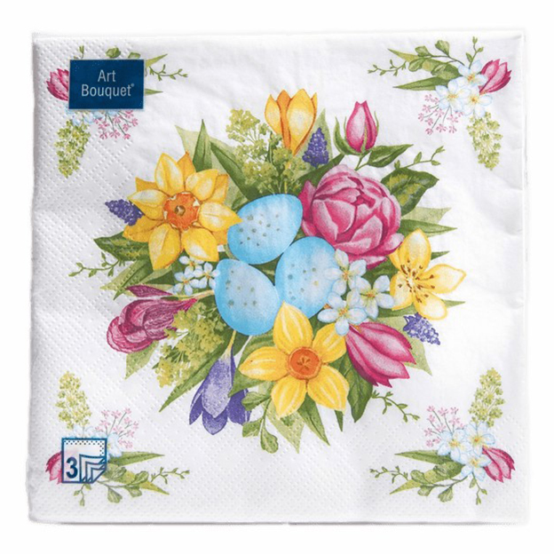 Салфетки бумажные Art Bouguet Букет на праздник 3 слоя 33 х 33 см 20 шт