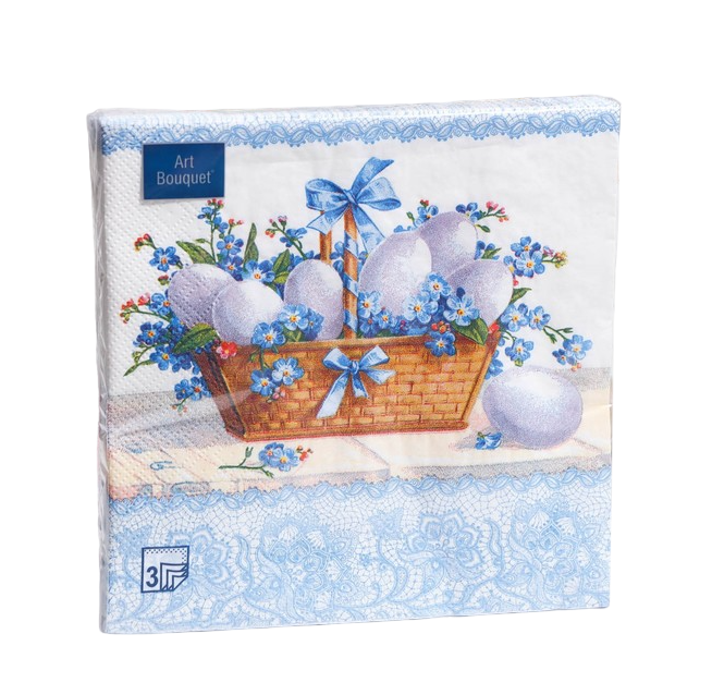 

Салфетки бумажные Art Bouquet Пасхальная корзина, 3 слоя, 33 х 33 см, 20 шт., Разноцветный, пасха