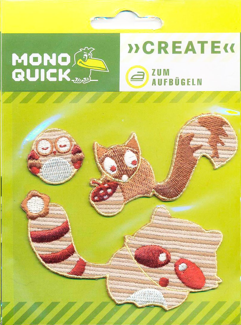 

Термоаппликация Mono Quick (16127) – Енот, белка, сова