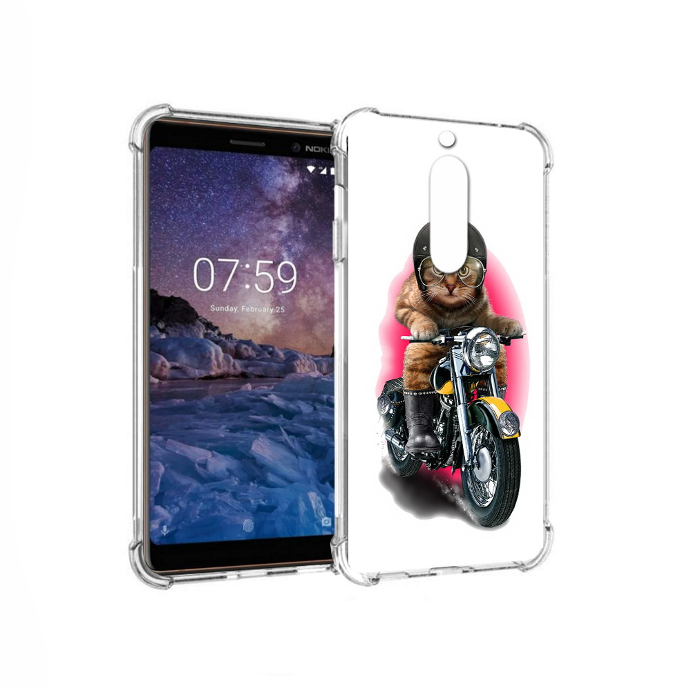 

Чехол MyPads Tocco для Nokia 7 мото-кот (PT95887.123.485), Прозрачный, Tocco