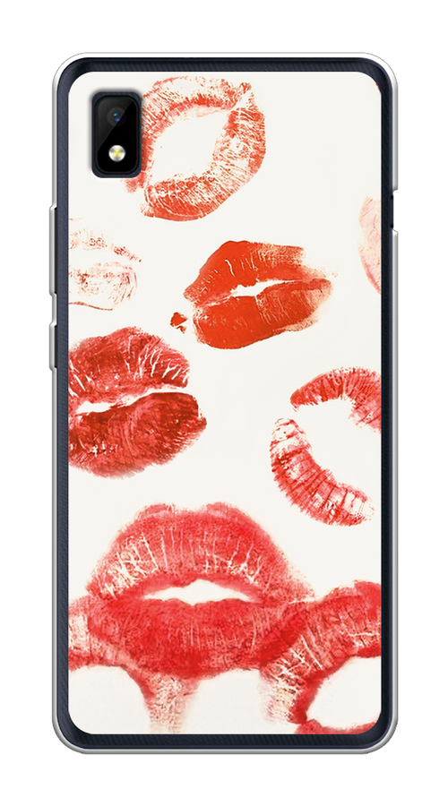 

Чехол на ZTE Blade L210 "Следы помады", Красный;бордовый;белый, 134150-1