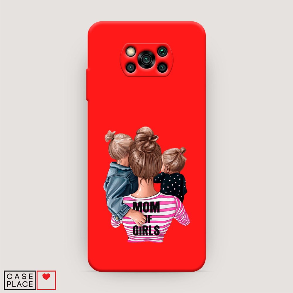 фото Матовый силиконовый чехол "mom of girls" на xiaomi poco x3 nfc awog