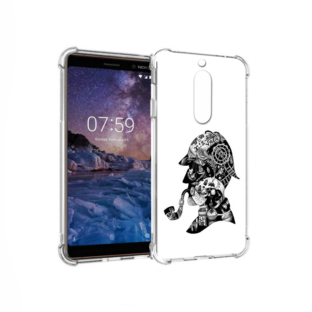 

Чехол MyPads Tocco для Nokia 7 мужчина с трубкой абстракция (PT95887.123.488), Прозрачный, Tocco