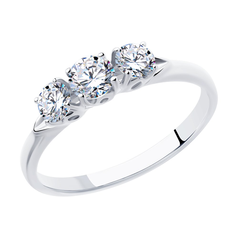 фото Кольцо из серебра с фианитами р.19 diamant 94-110-01216-1