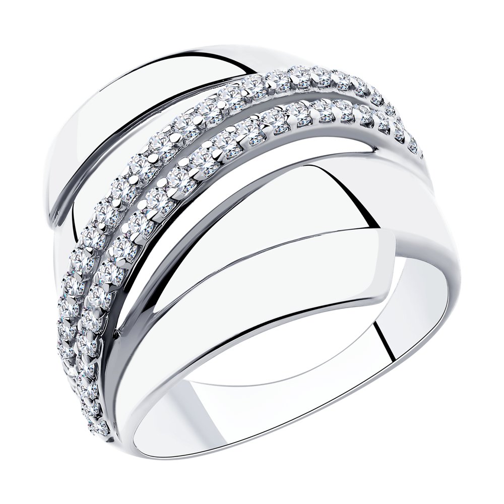 фото Кольцо из серебра с фианитами р.21 diamant 94-110-00425-1