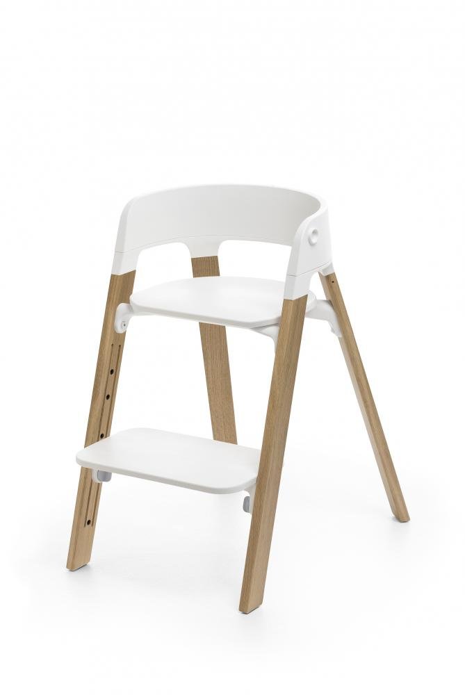 фото Стул-трансформер stokke steps white, oak natural 349704