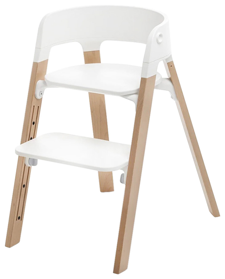 фото Стульчик stokke steps: сидение white, ножки natural 349701