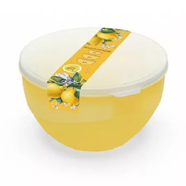 

Набор мисок с крышками 3шт (1+2+3л)Fresh