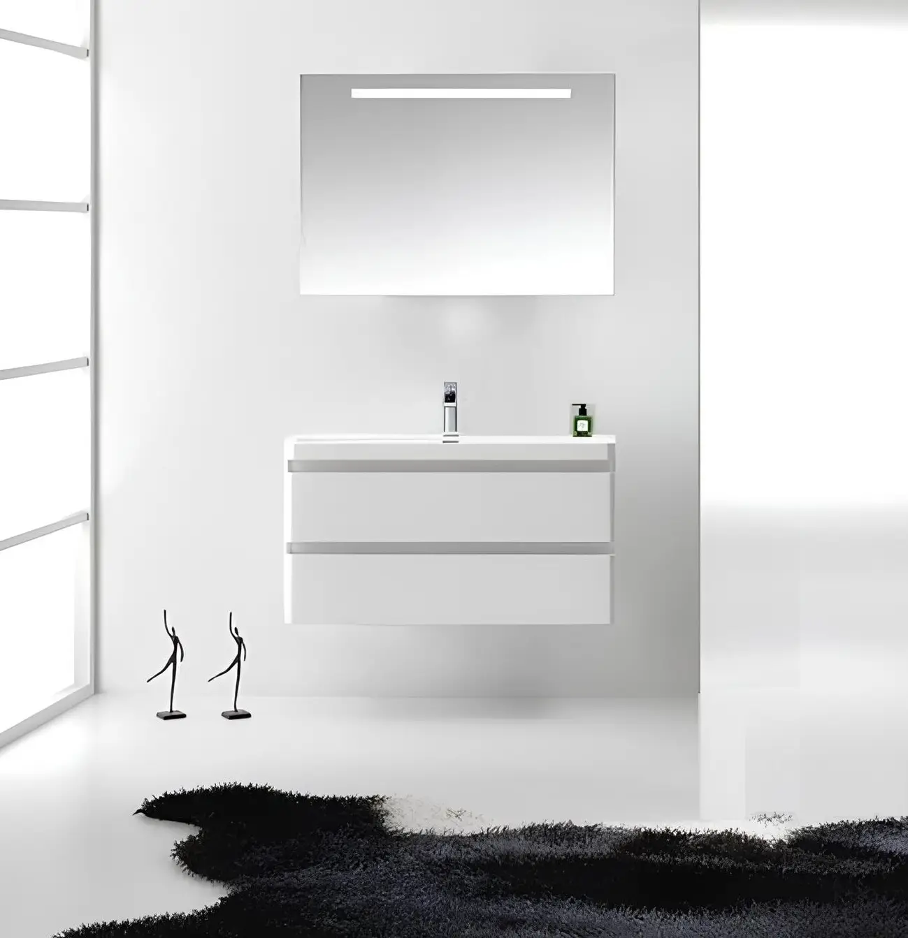 Комплект тумба подвесная с раковиной PARLY Spa Gucci60 600х420х550