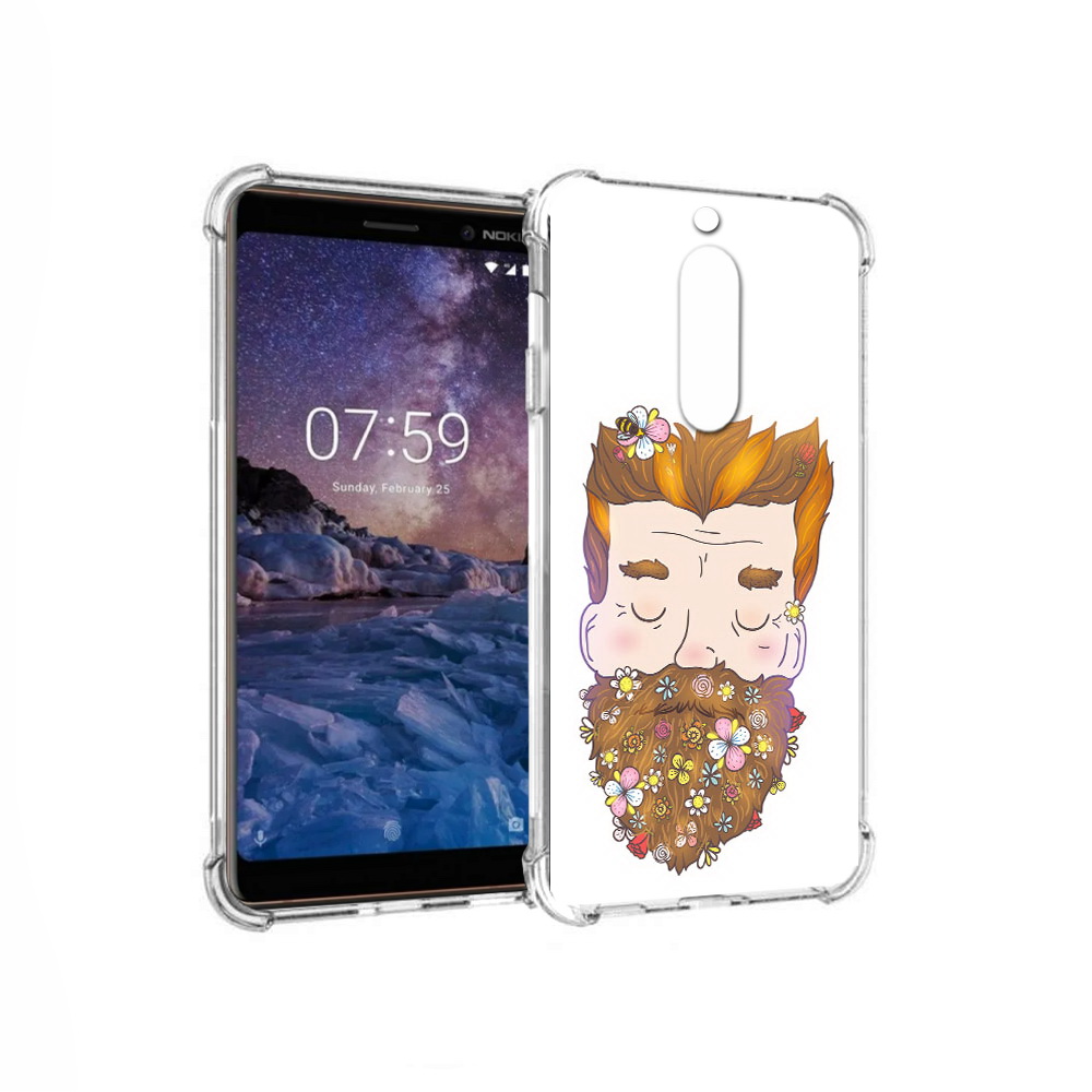 

Чехол MyPads Tocco для Nokia 7 мужчина с цветами в бороде (PT95887.123.489), Прозрачный, Tocco