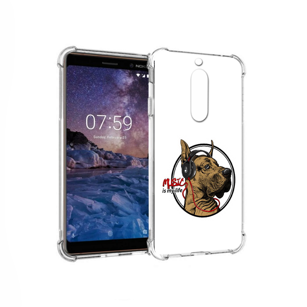 

Чехол MyPads Tocco для Nokia 7 музыкальная собака (PT95887.123.490), Прозрачный, Tocco