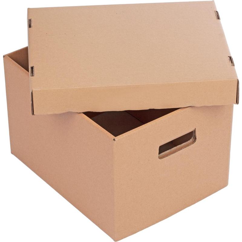 Картонная коробка архивная RUSSCARTON, с крышкой, 395х315х270 мм, Т-23, 20 шт