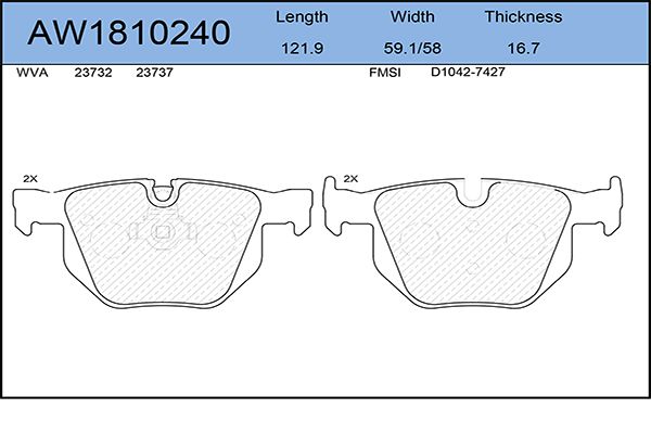Тормозные колодки AywiParts дисковые AW1810240