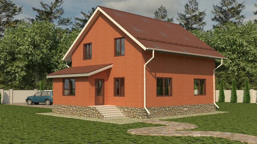 Проект жилого дома STROY-RZN 15-0033А (138,7 м2, 9,09*11,95 м)