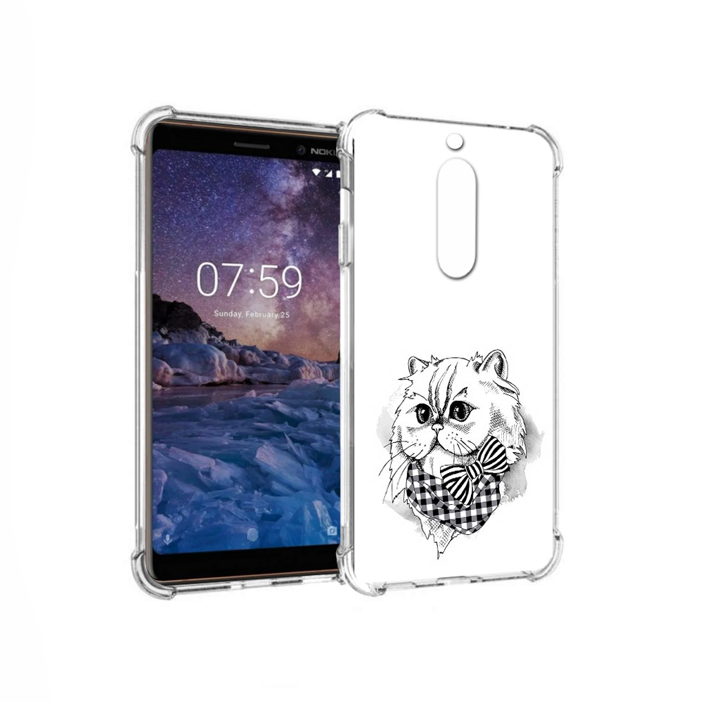 

Чехол MyPads Tocco для Nokia 7 нарисованная красивая кошечка (PT95887.123.503), Прозрачный, Tocco