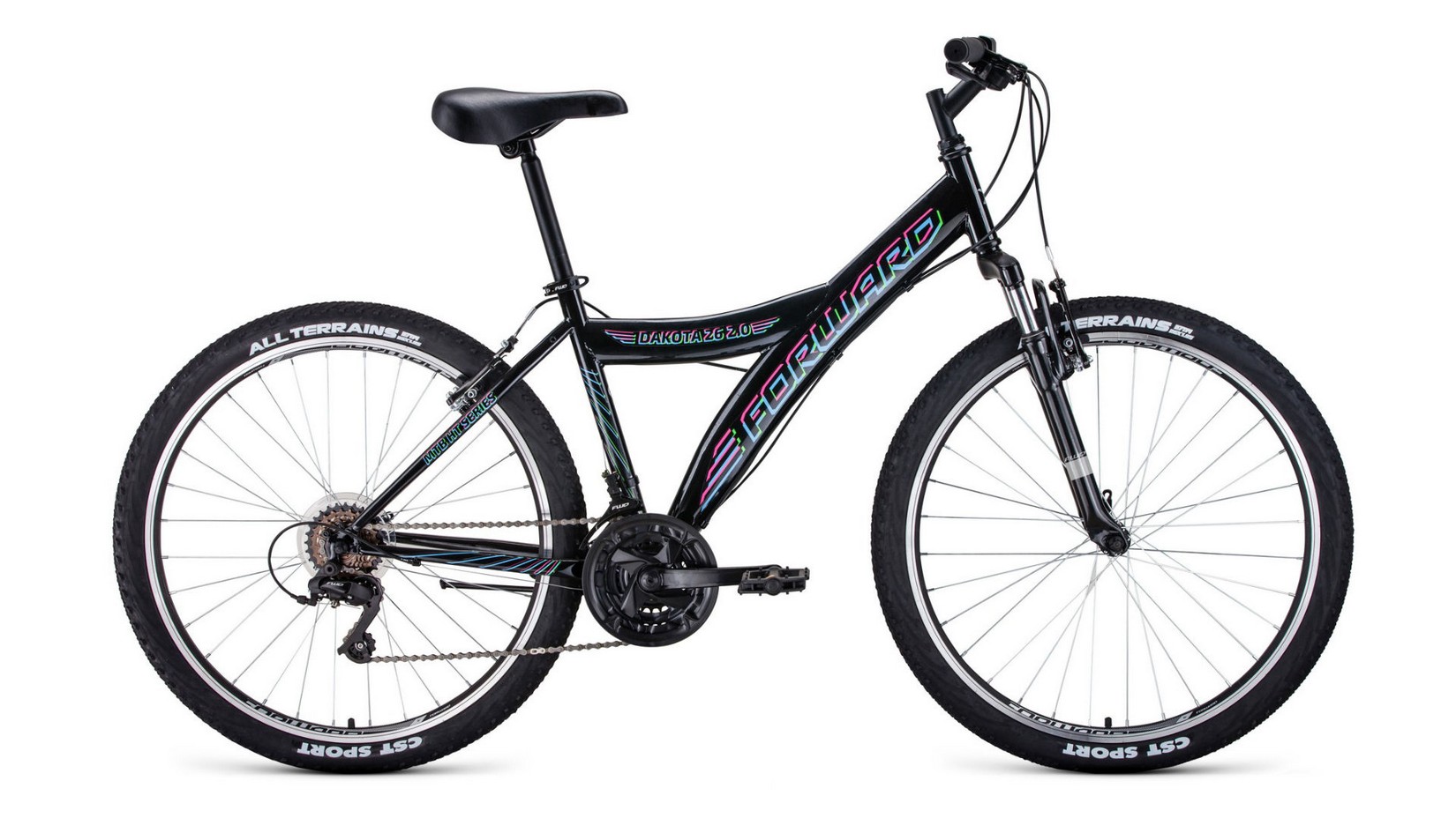 фото Горный велосипед forward dakota 26 2.0 2021 рост. 16.5" черный/голубой
