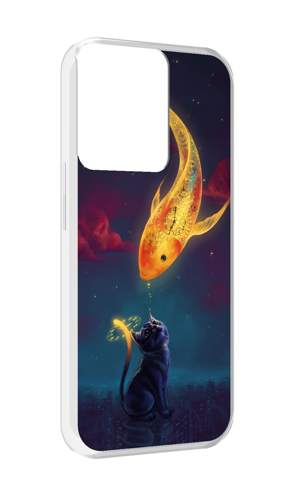 фото Чехол mypads золотая-рыбка-часовая для oppo reno 8