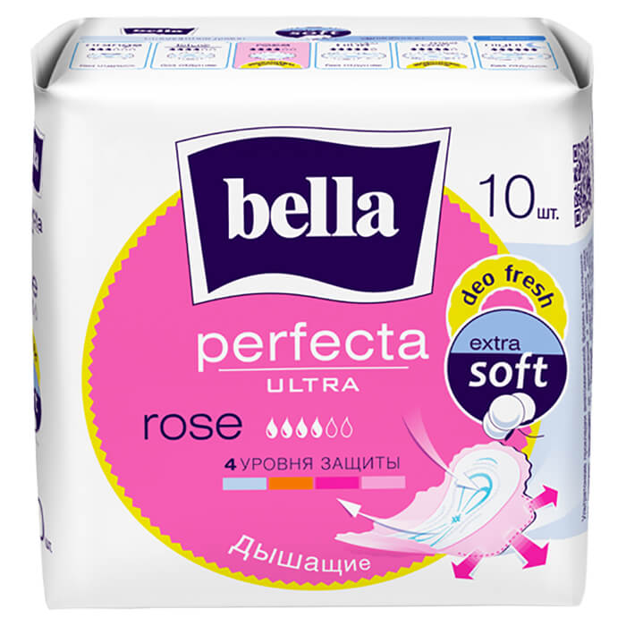 

Прокладки гигиенические Bella Perfecta ultra Rose deo fresh дышащие 10 шт, Белый