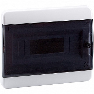 Распределительный шкаф OptiBox P 12 мод., IP41, встраиваемый, пластик, прозрачная черная д встраиваемый бокс эра simple щрв п 12 модулей пластик ip41 б0041513