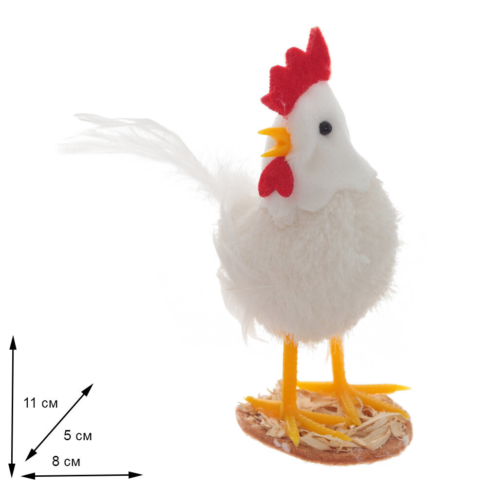 

Фигурка декоративная FДando "Петух" Д8 Ш5 В11 см 2в. 795536, Белый