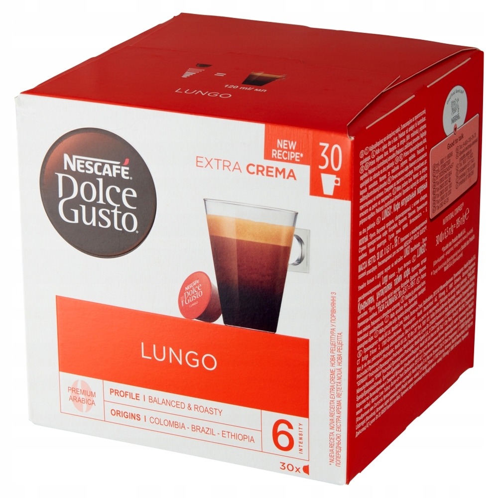 Кофе Nescafe Dolce Gusto в капсулах Lungo, 30 шт